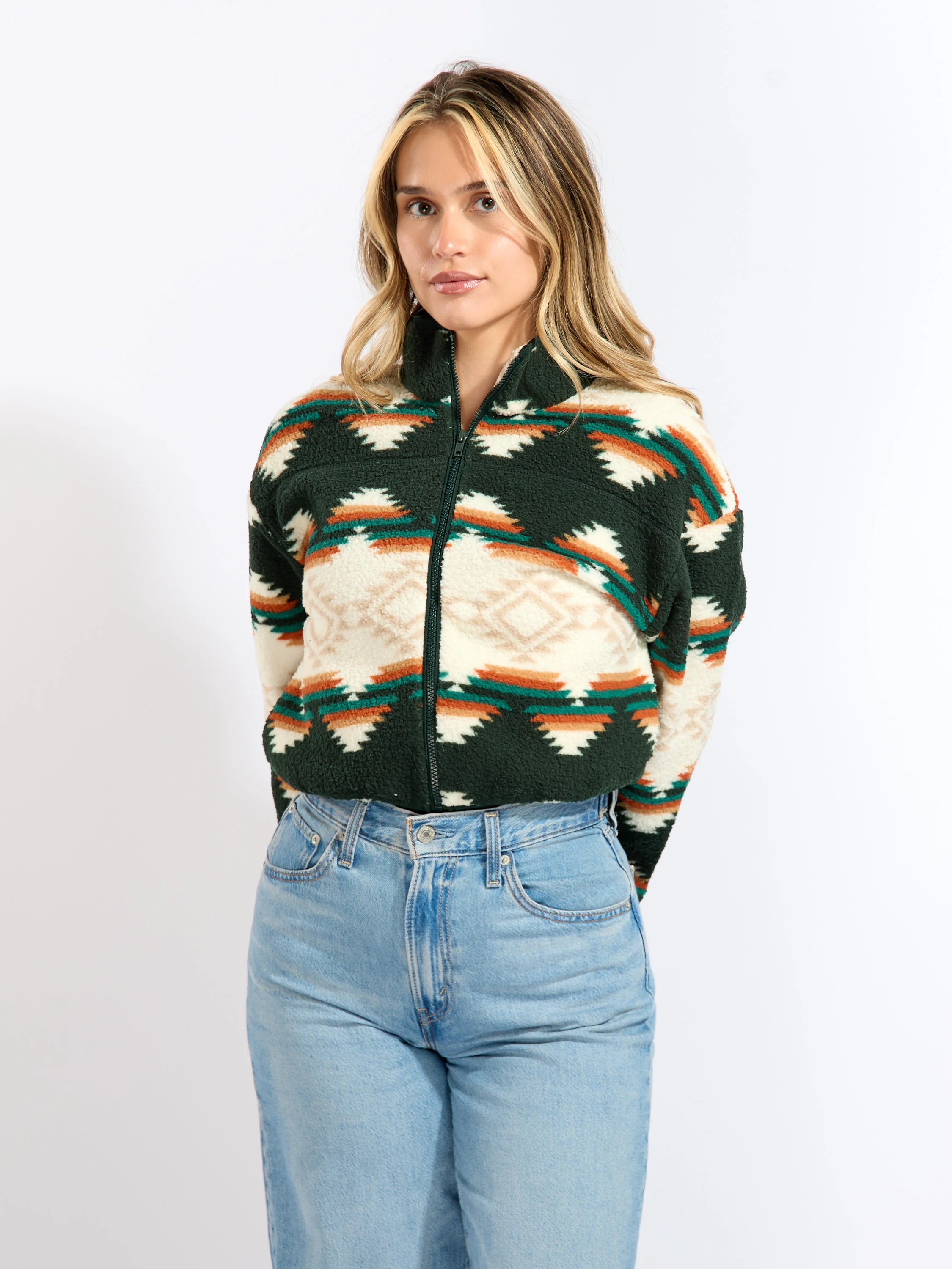 Aztec Full Zip Fleece Sweater