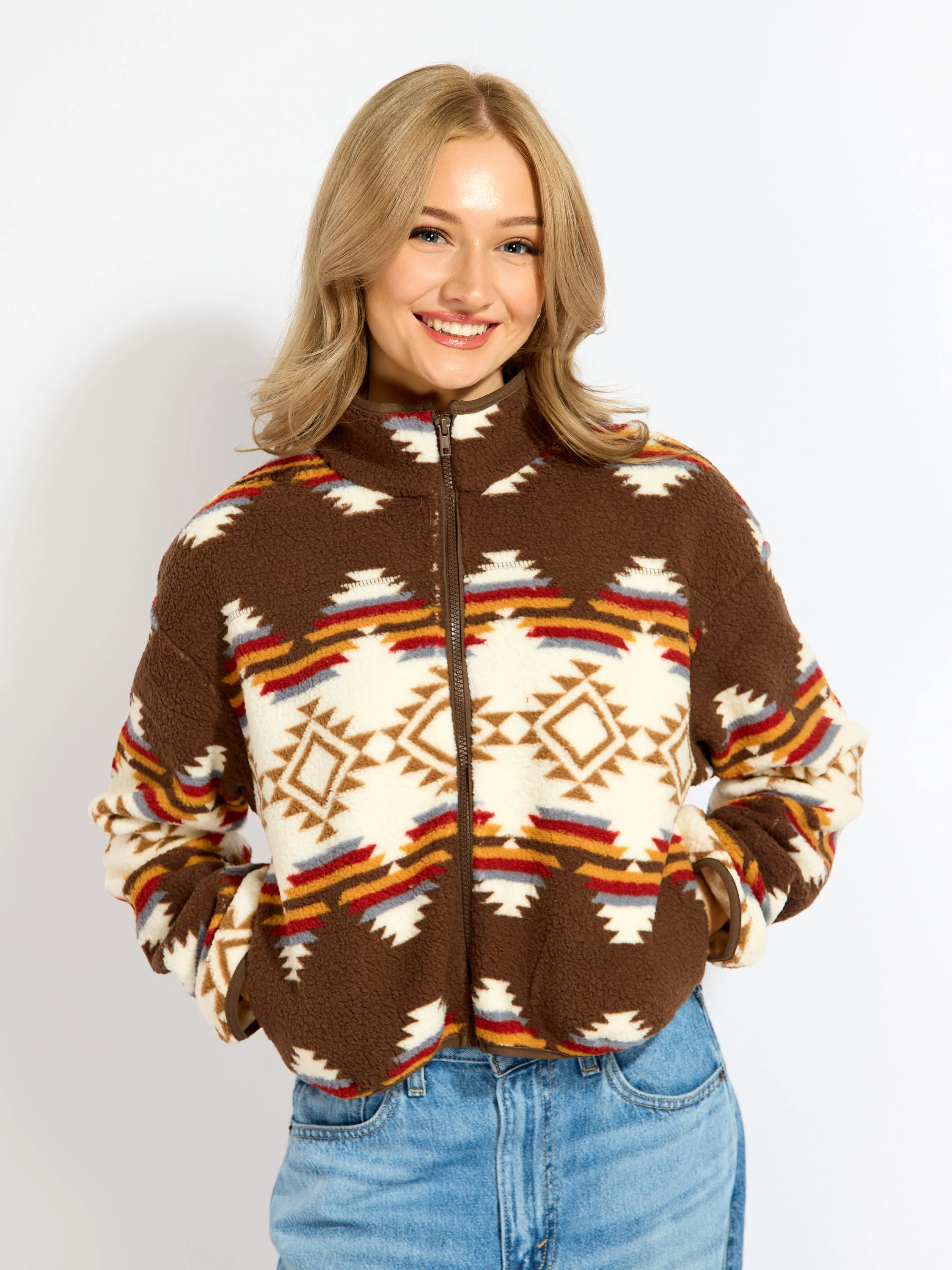 Aztec Full Zip Fleece Sweater - Image 3