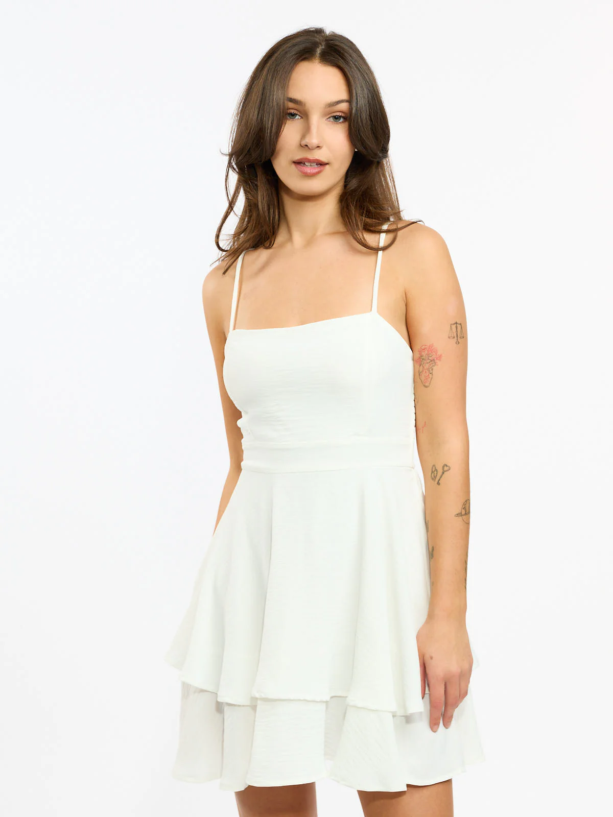 Debbie Smocked Back Tiered Mini Dress - Image 3