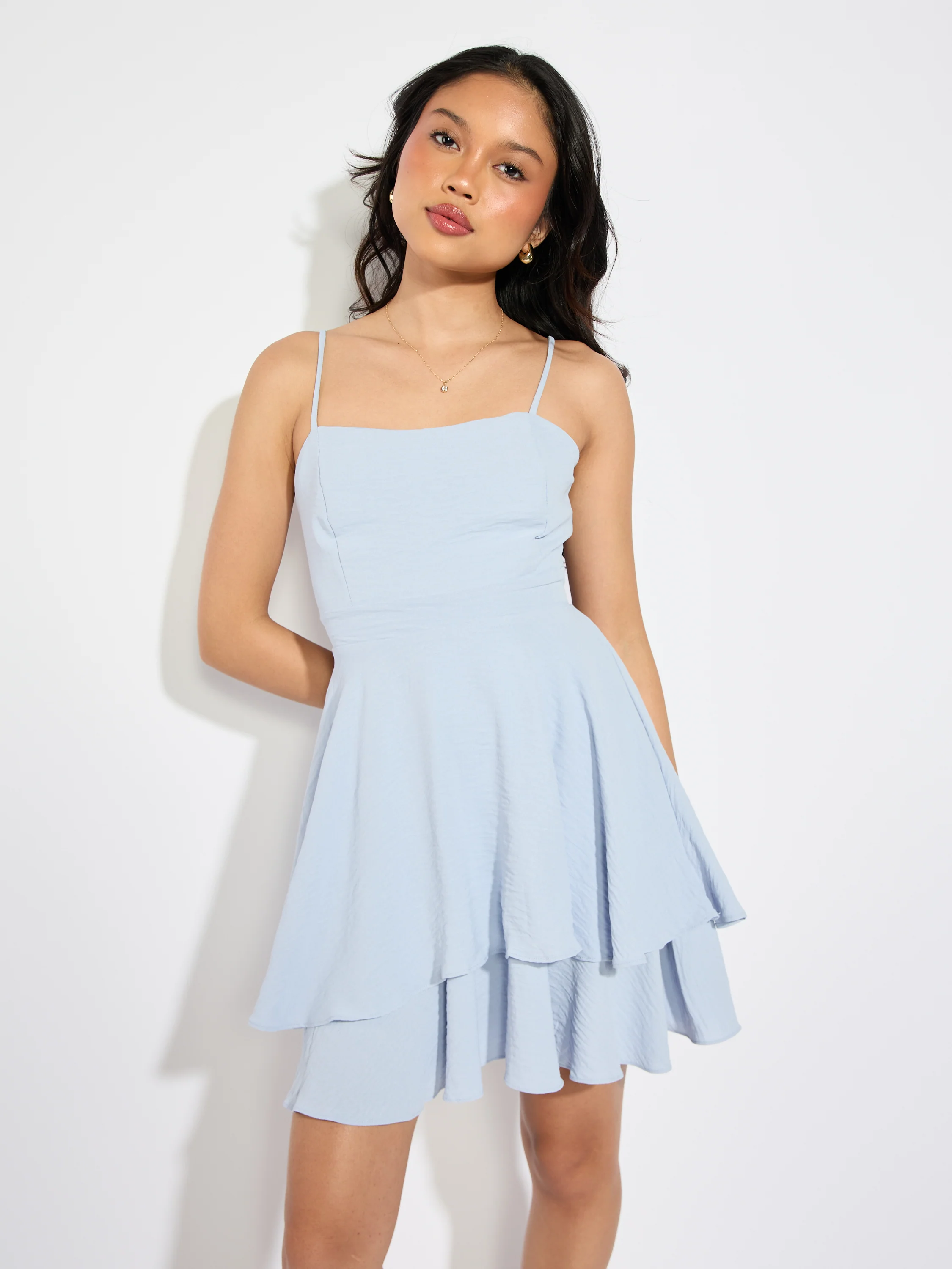 Debbie Double Layer Tie Back Dress - Image 5