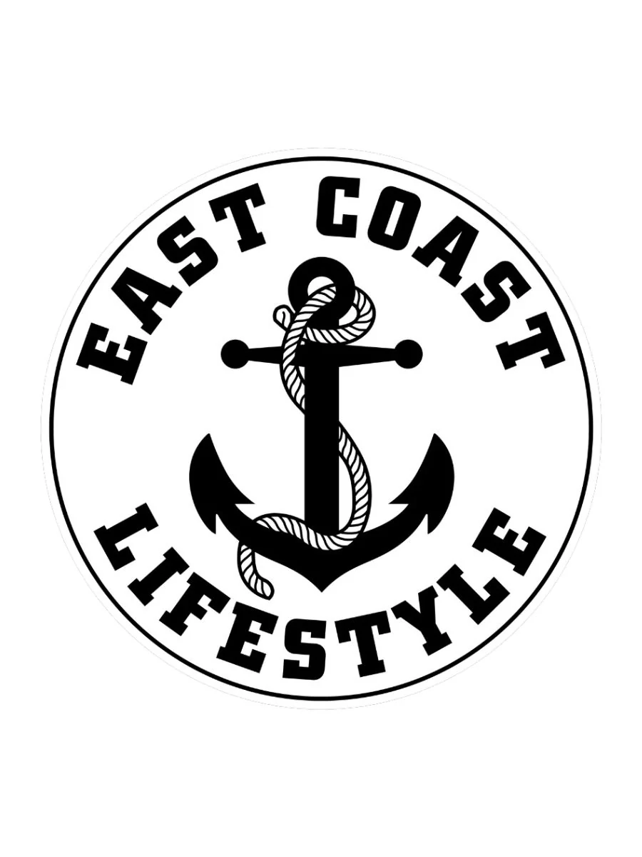 East Coast Lifestyle Anchor Circle Sticker - Image 3