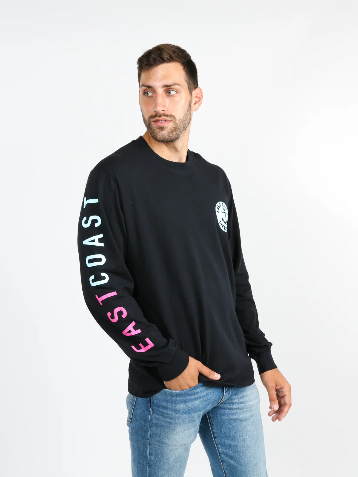 East Coast Lifestyle Anchor Crest Long Sleeve Tee - Image 2