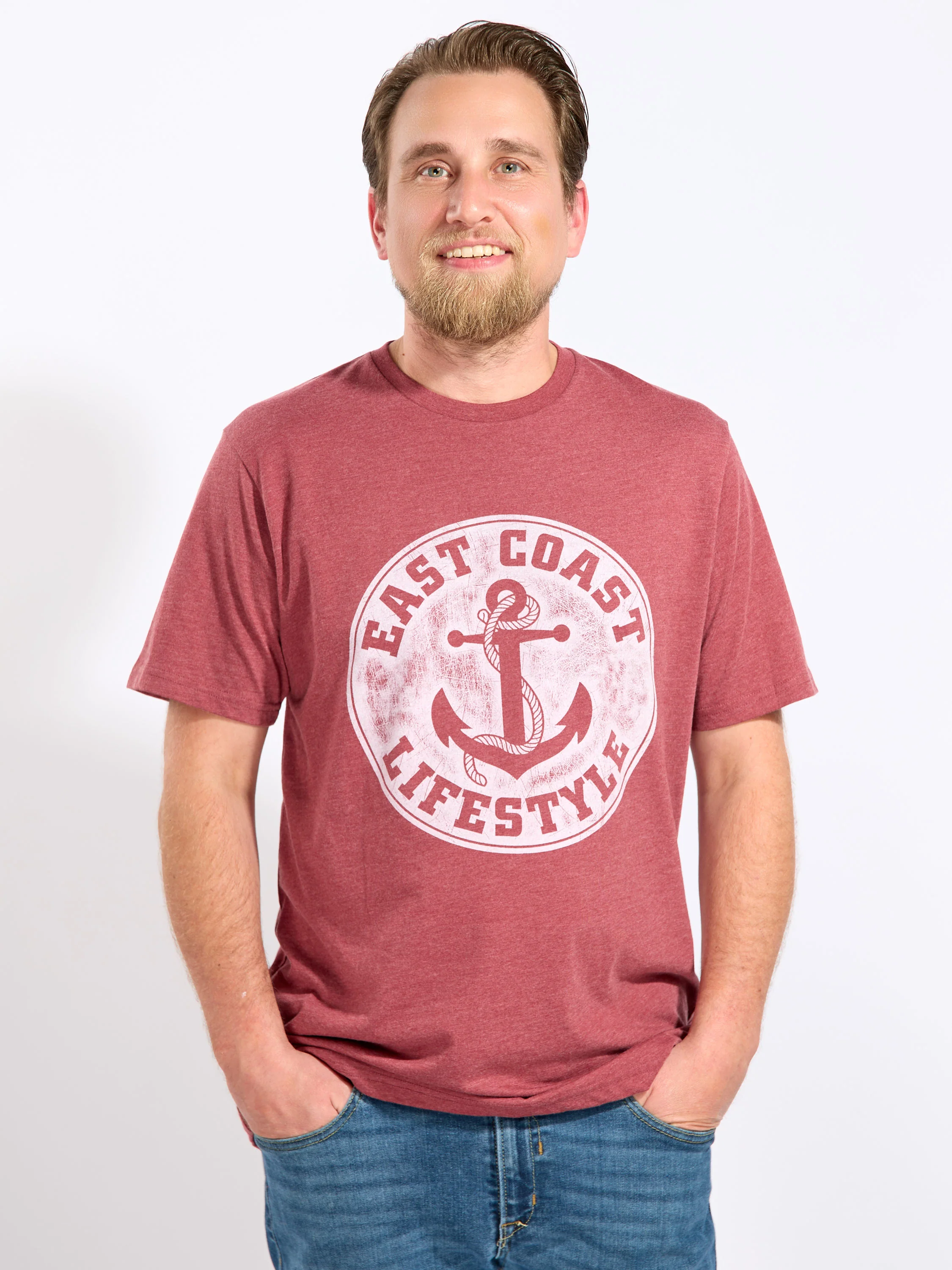 East Coast Lifestyle Distressed Anchor Logo Tee - Image 11