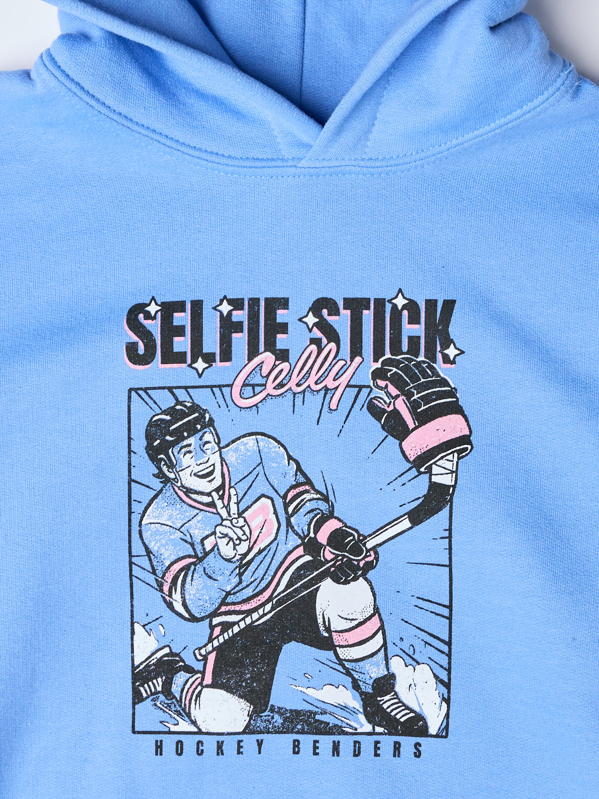 Hockey Benders Selfie Stick Celly Youth Hoodie - Image 3