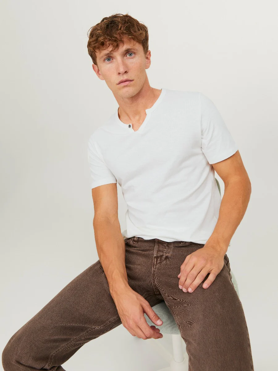 Jack & Jones Split Neck Tee - Image 2