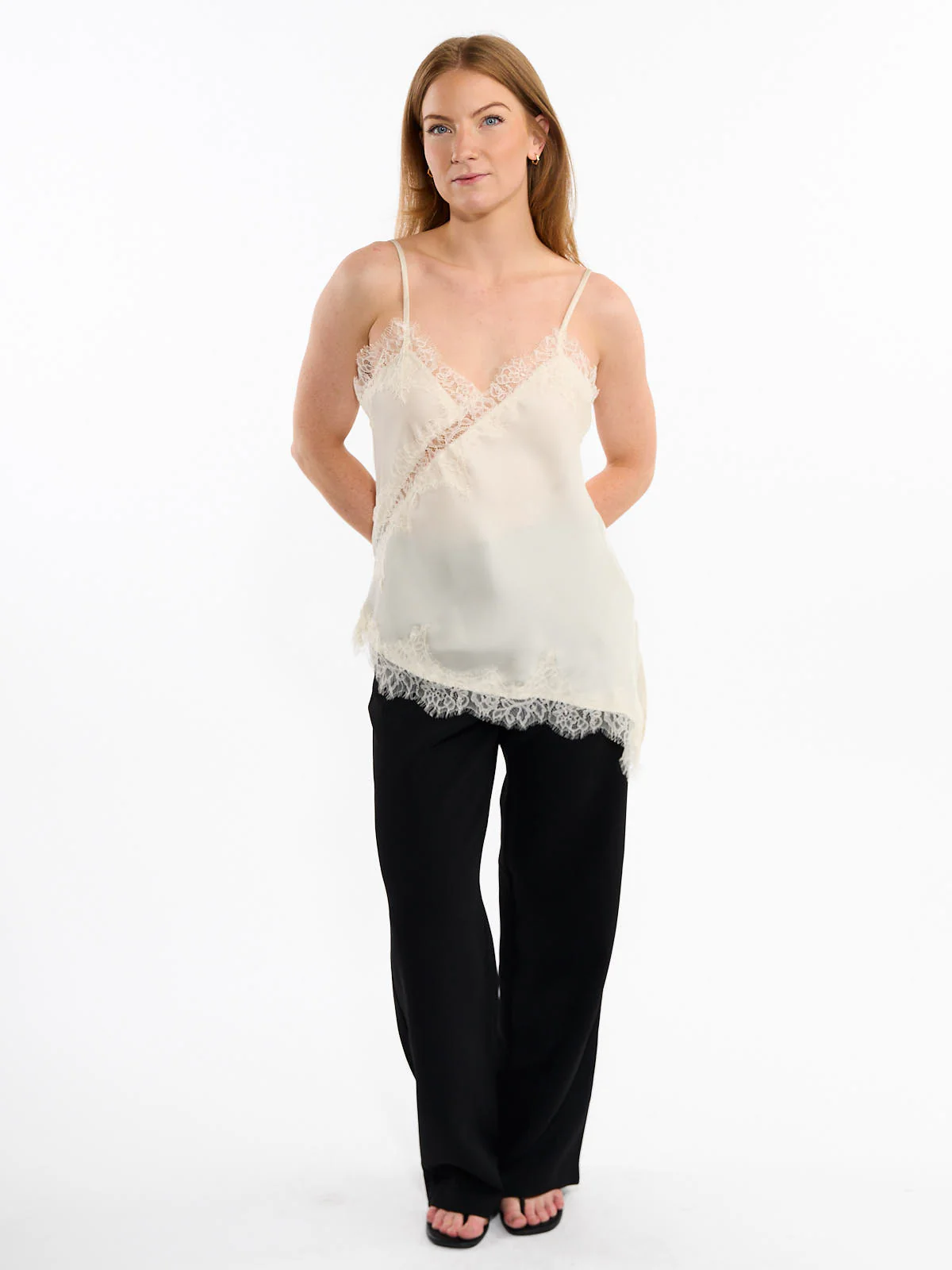 Lace Trim Asymmetrical Cami Top