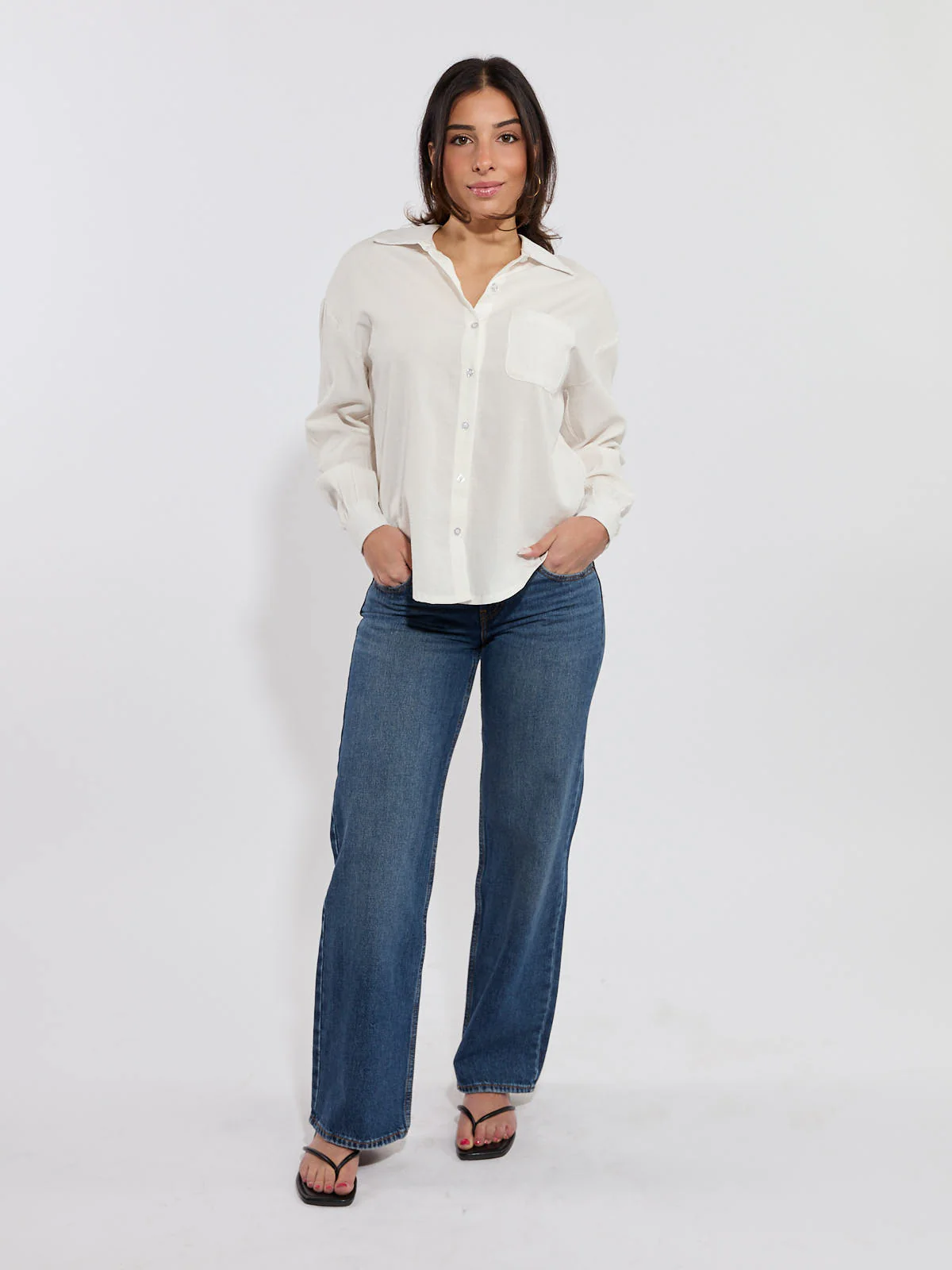 Lauren Button-Down Long Sleeve Blouse - Image 2
