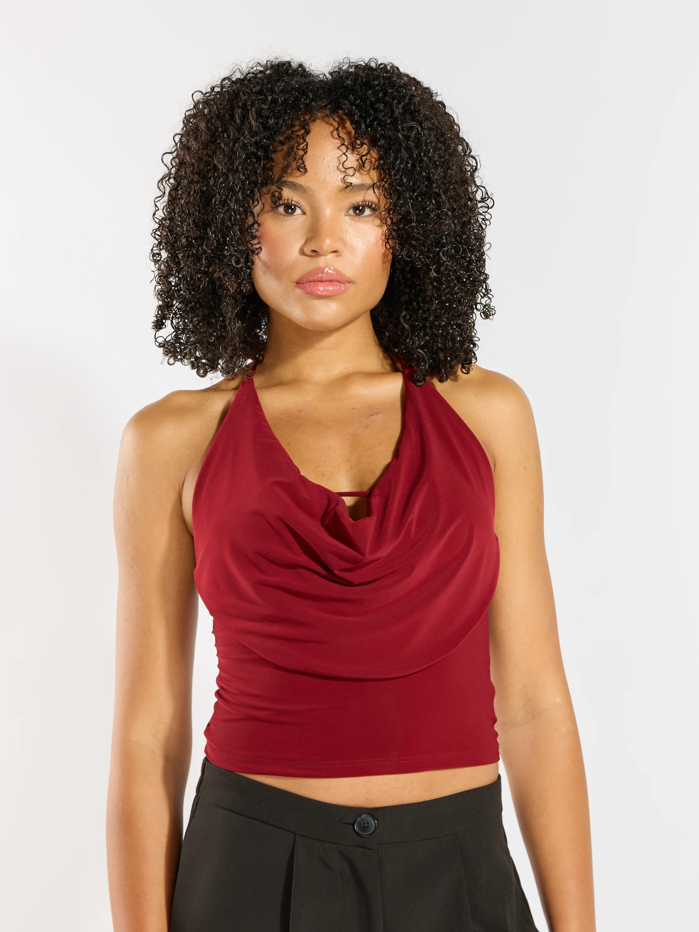 Lucy Solid Halter Tie Top