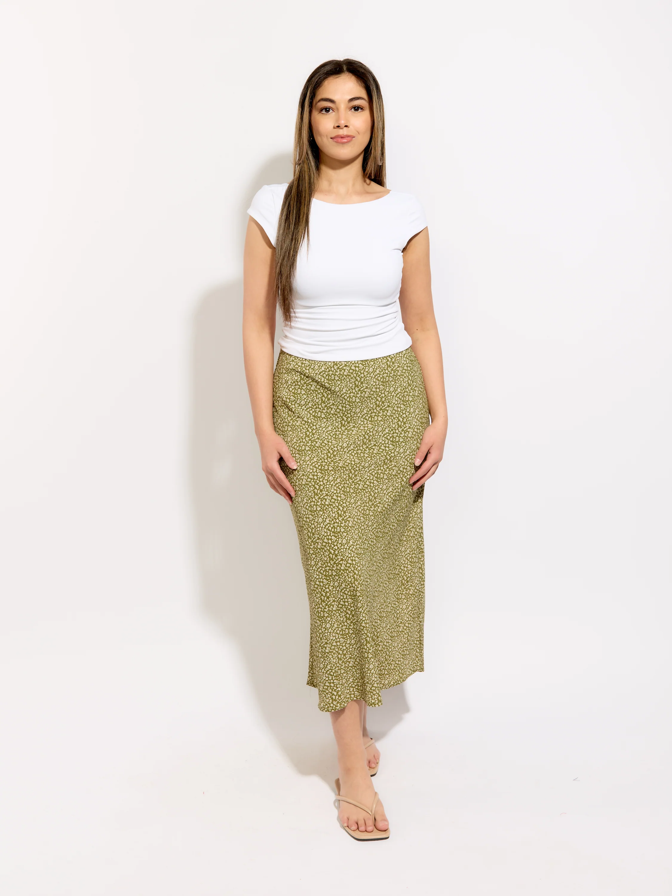 Mixed Midi Floral Skirt - Image 3