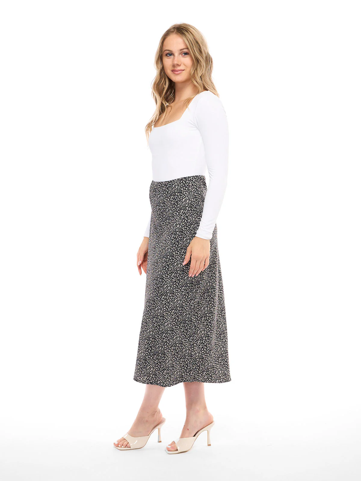 Mixed Midi Floral Skirt - Image 6