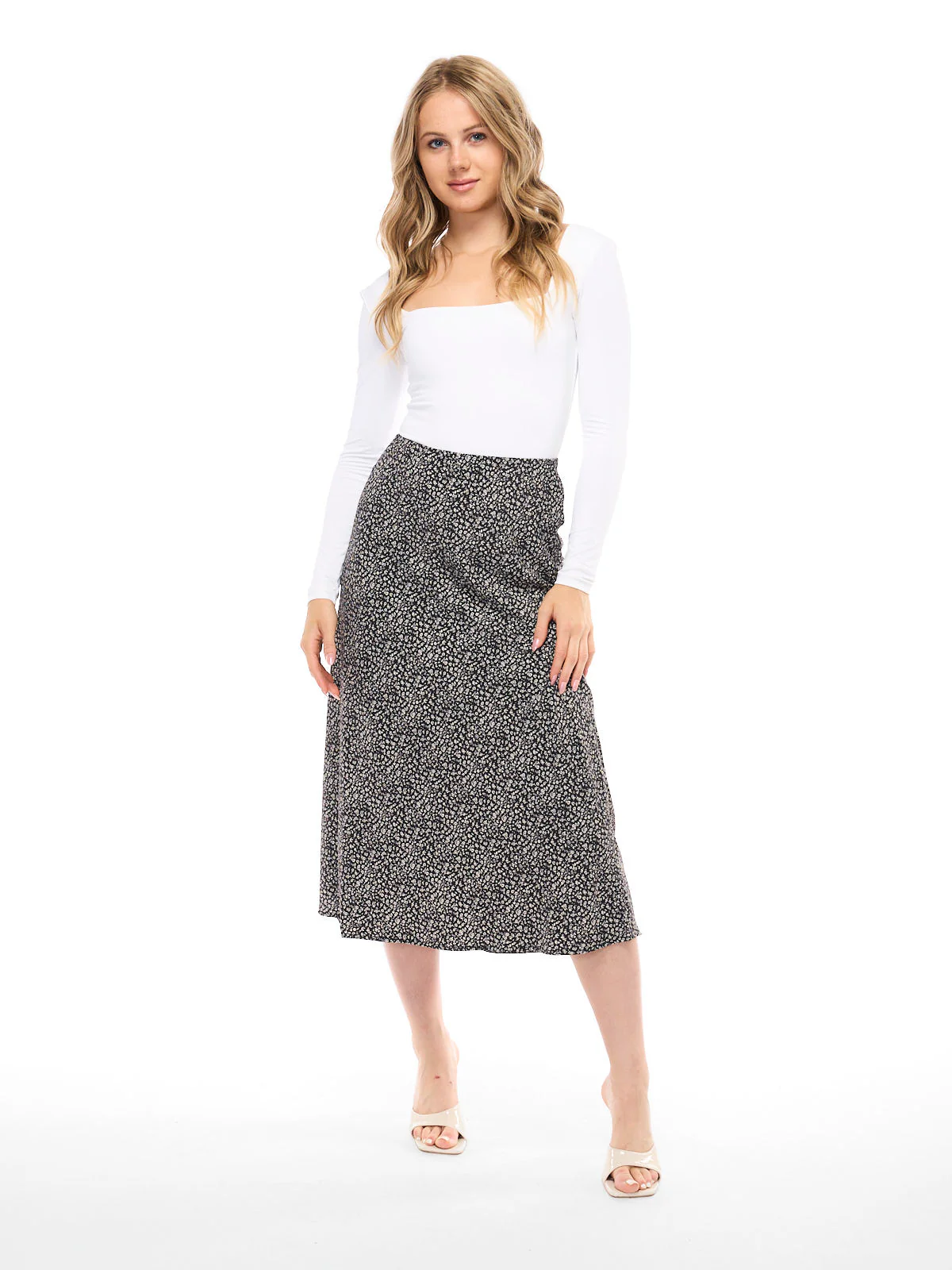 Mixed Midi Floral Skirt - Image 8