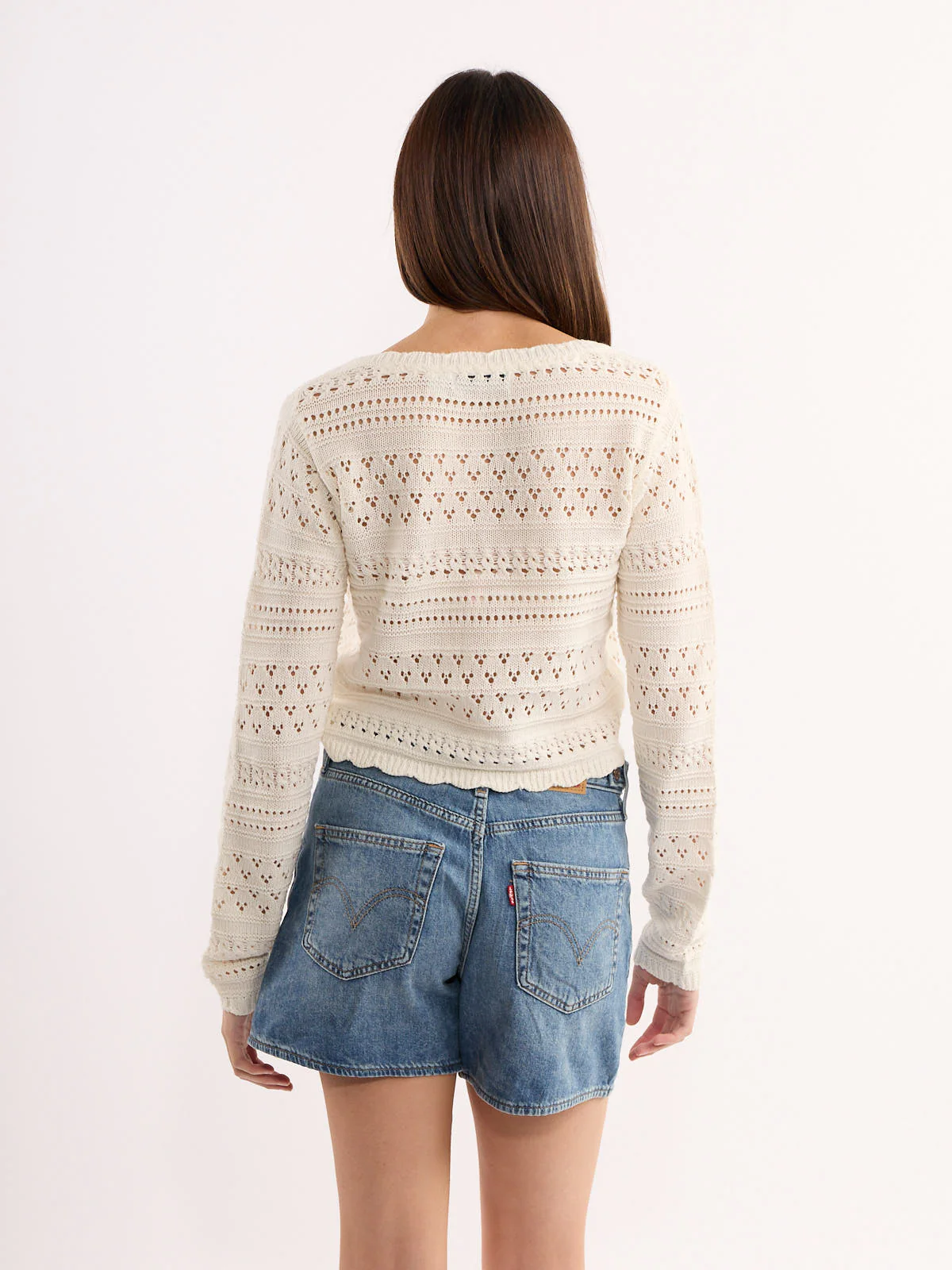 Monica Scallop Hem Long Sleeve Knit Cardigan - Image 2