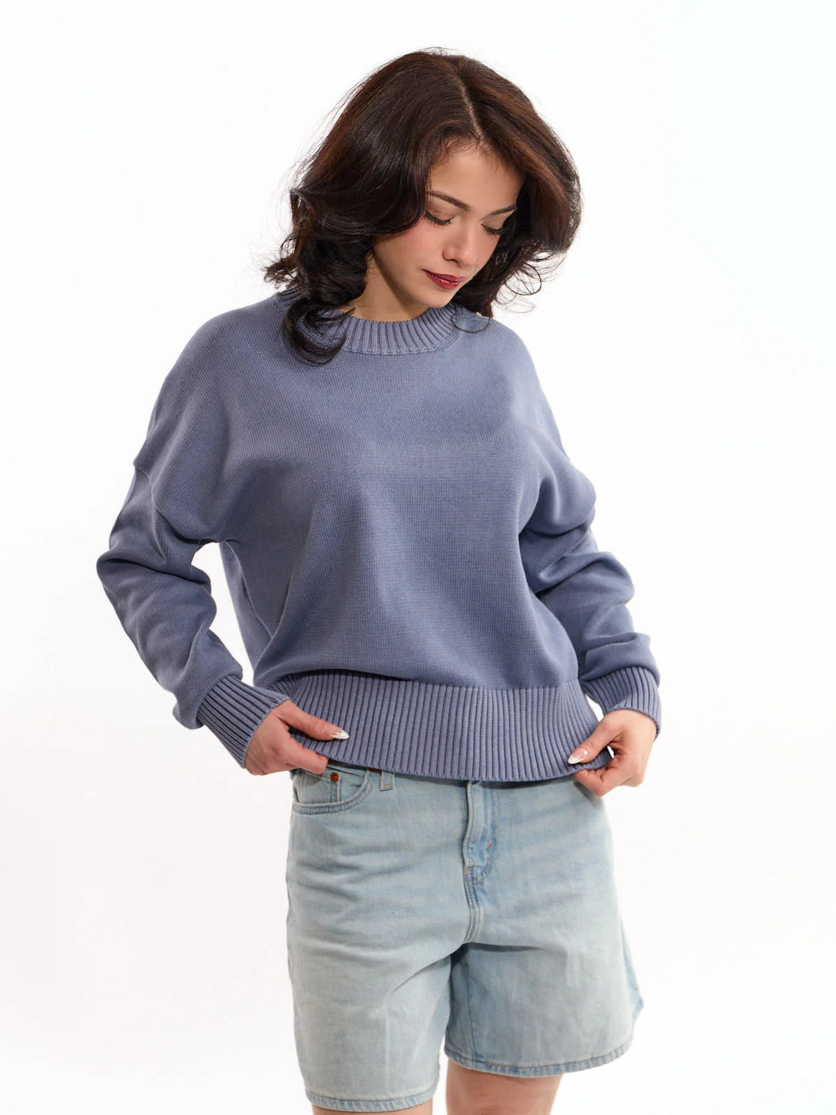 Palma Solid Long Sleeve Crew Top - Image 2