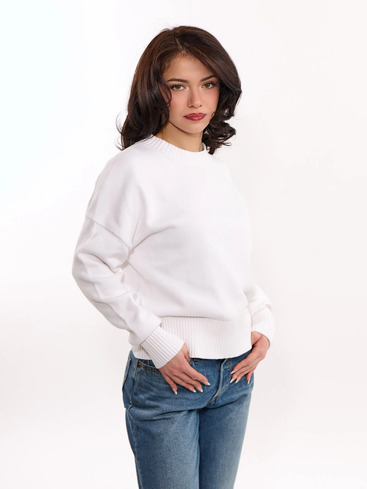 Palma Solid Long Sleeve Crew Top - Image 4