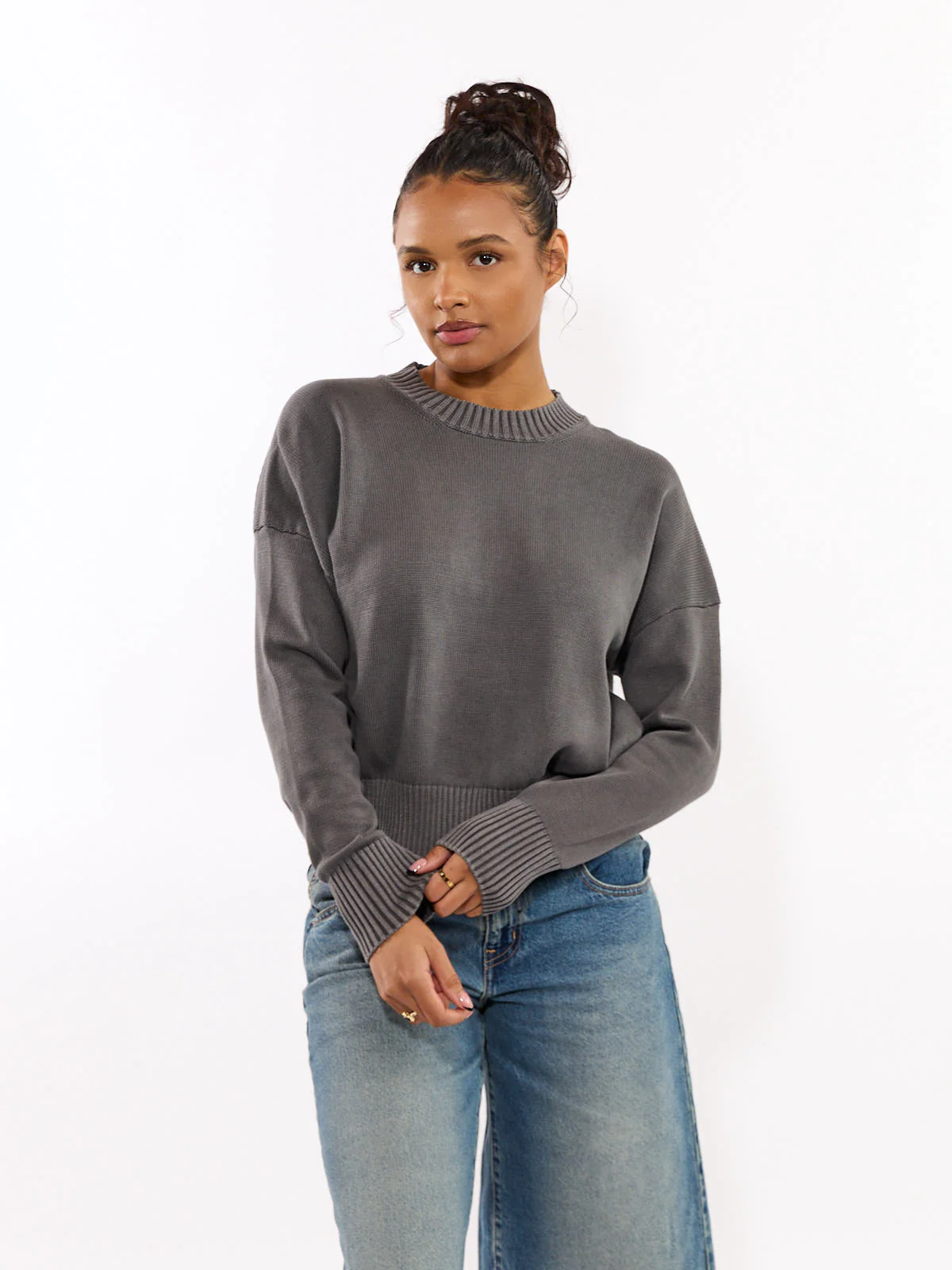 Palma Solid Long Sleeve Crew Top - Image 9