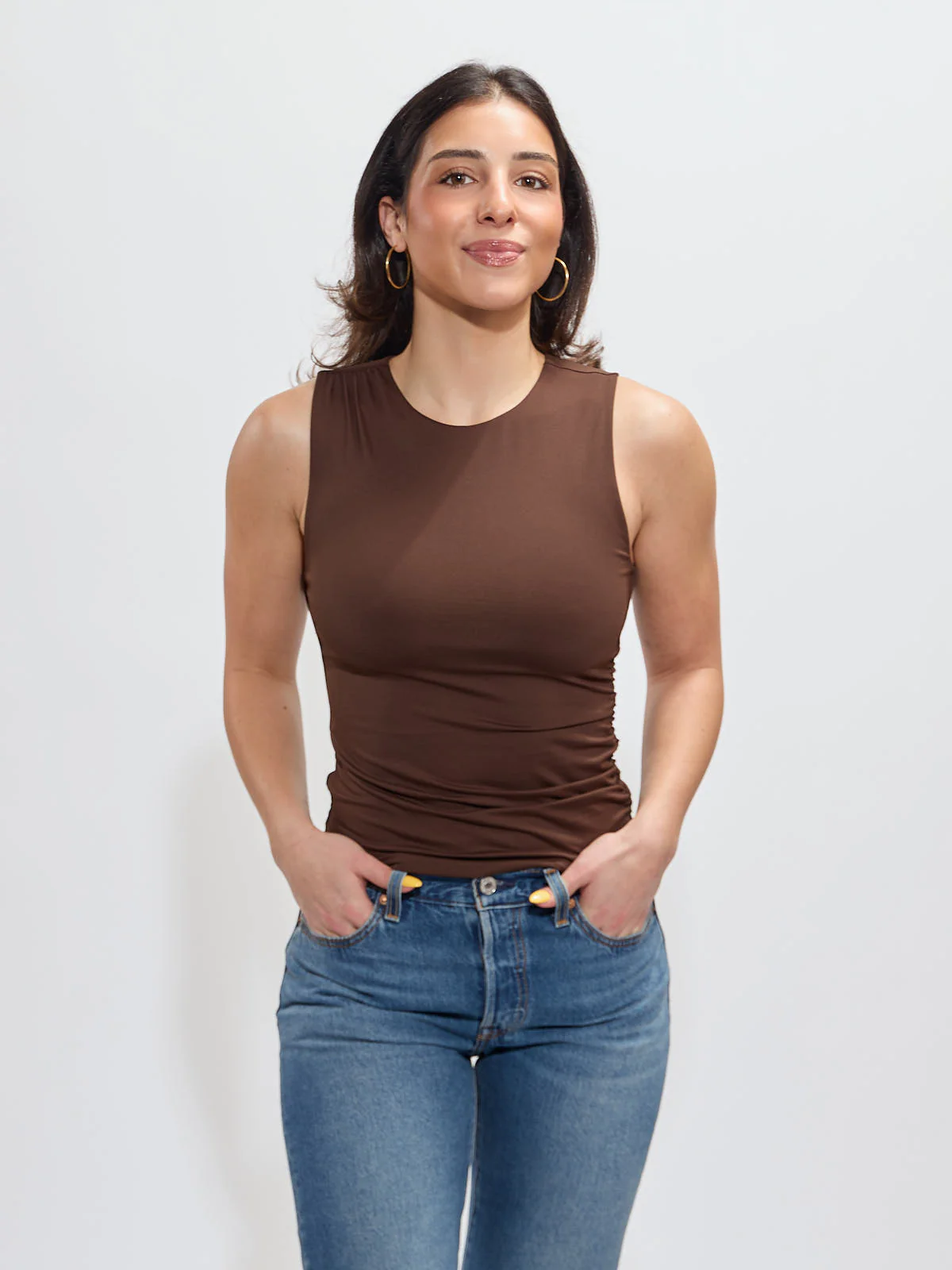 Second Skin High Neck Ruched Top - Image 3