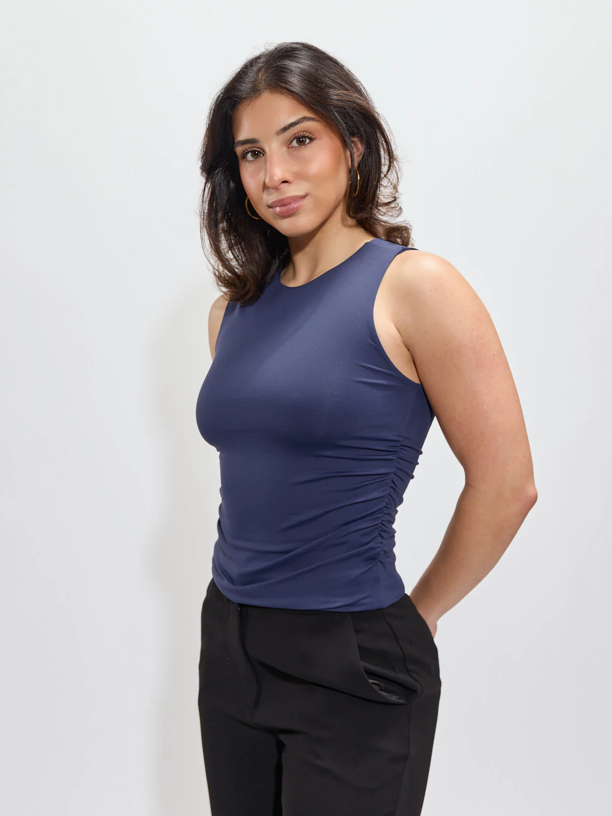 Second Skin High Neck Ruched Top - Image 5