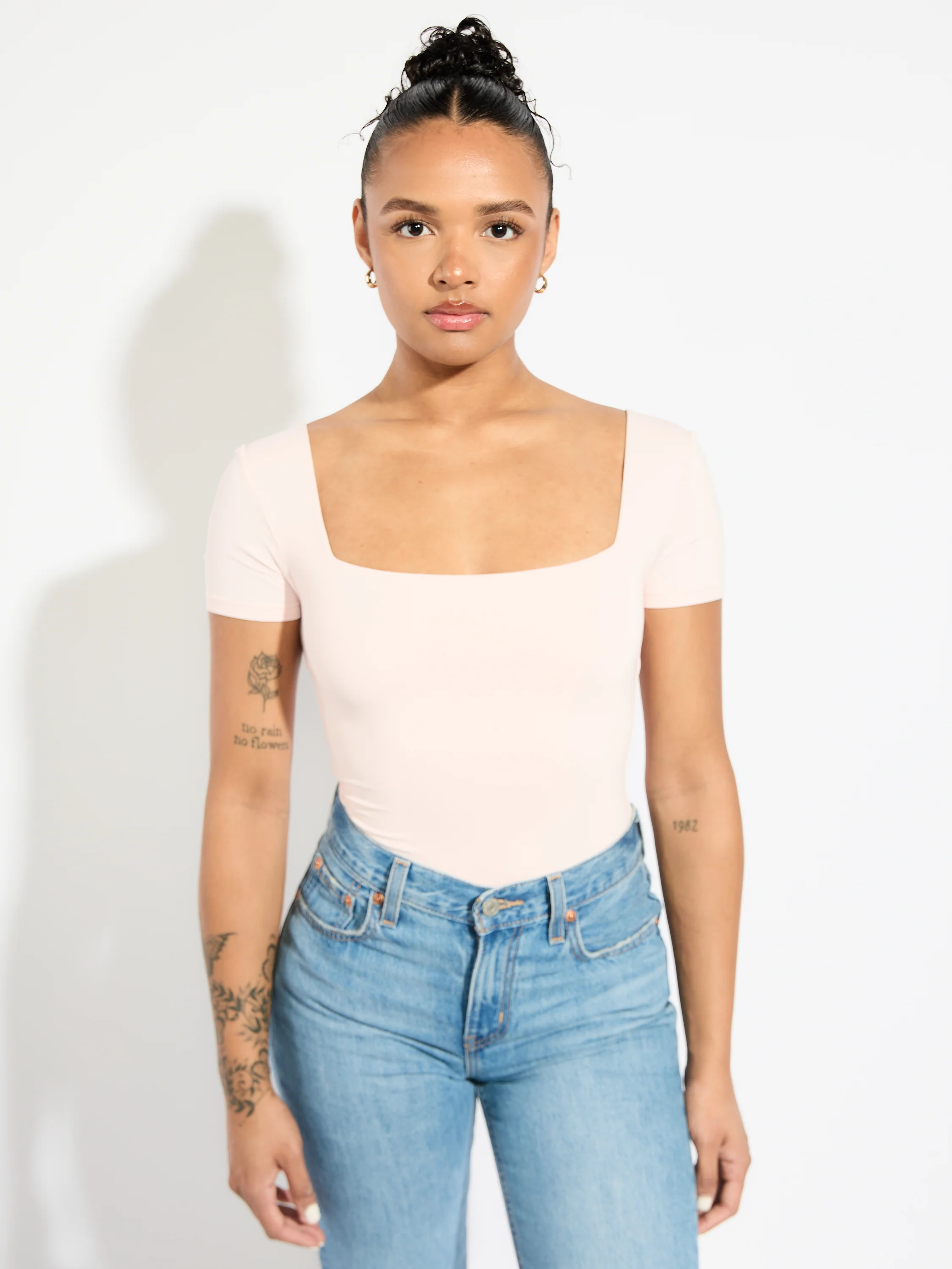 Second Skin Stacy Square Neck Short Sleeve Bodysuit - Image 8