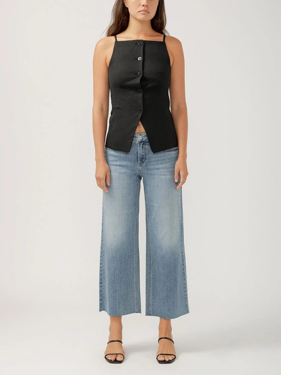 Silver Suki Ankle Wide Leg Jeans