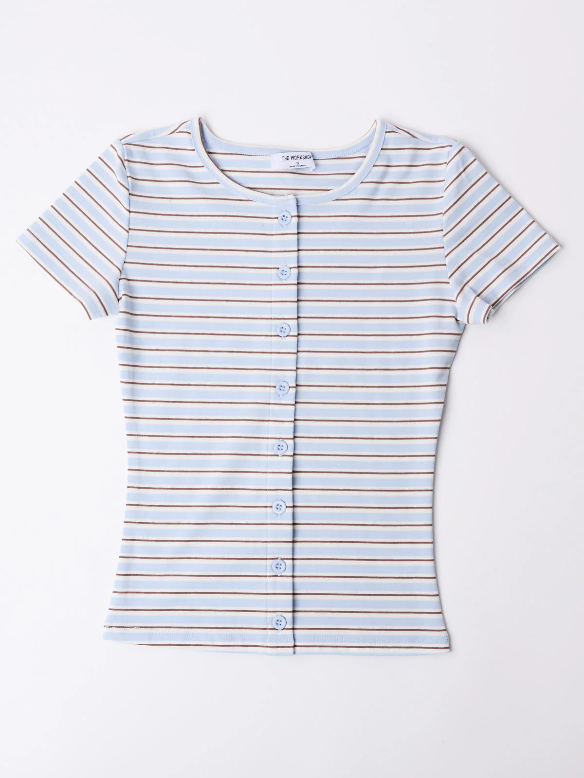 Summer Stripe Short Sleeve Button Down Shirt - Image 4