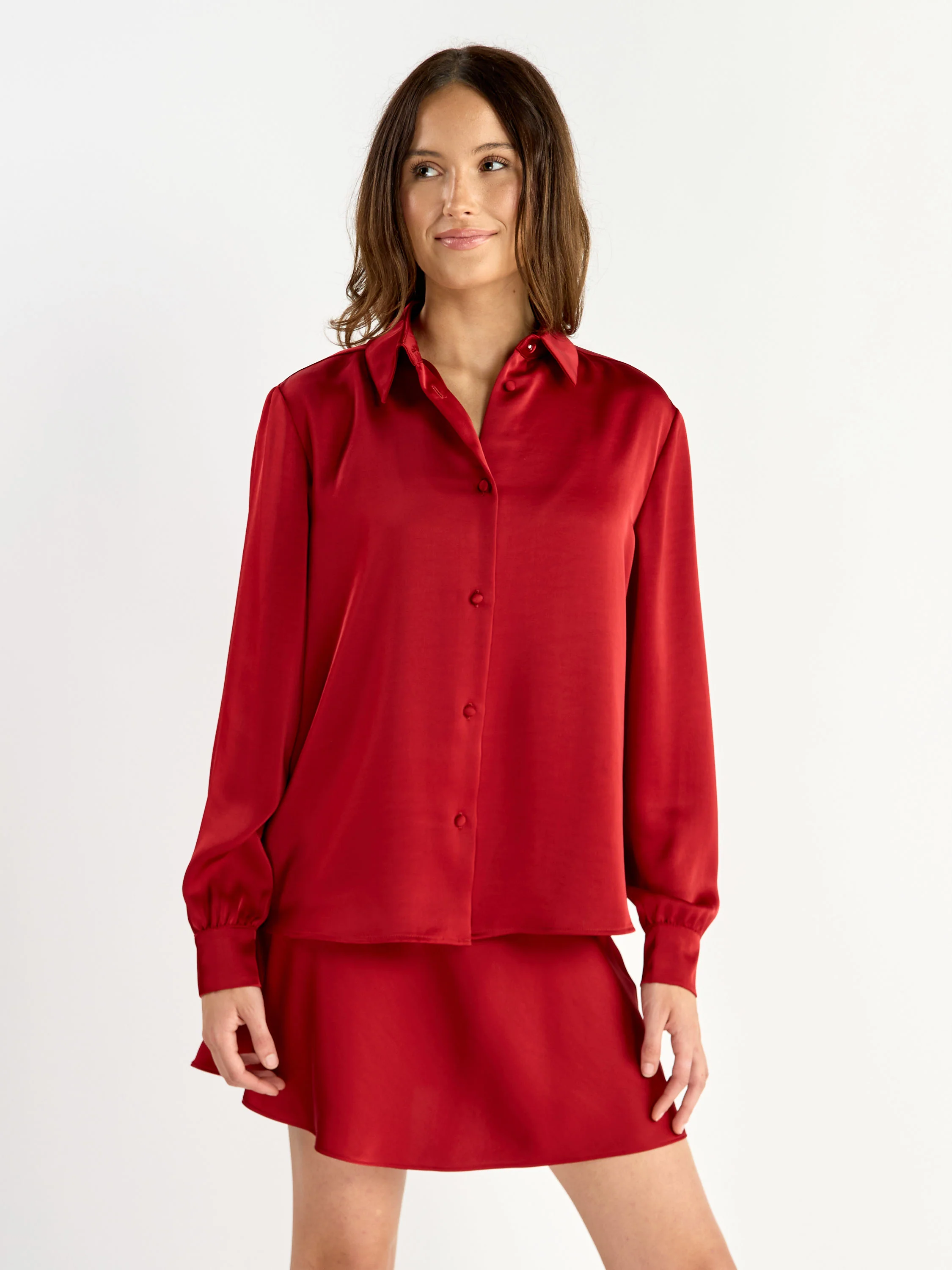 Whitty Long Sleeve Satin Blouse - Image 3