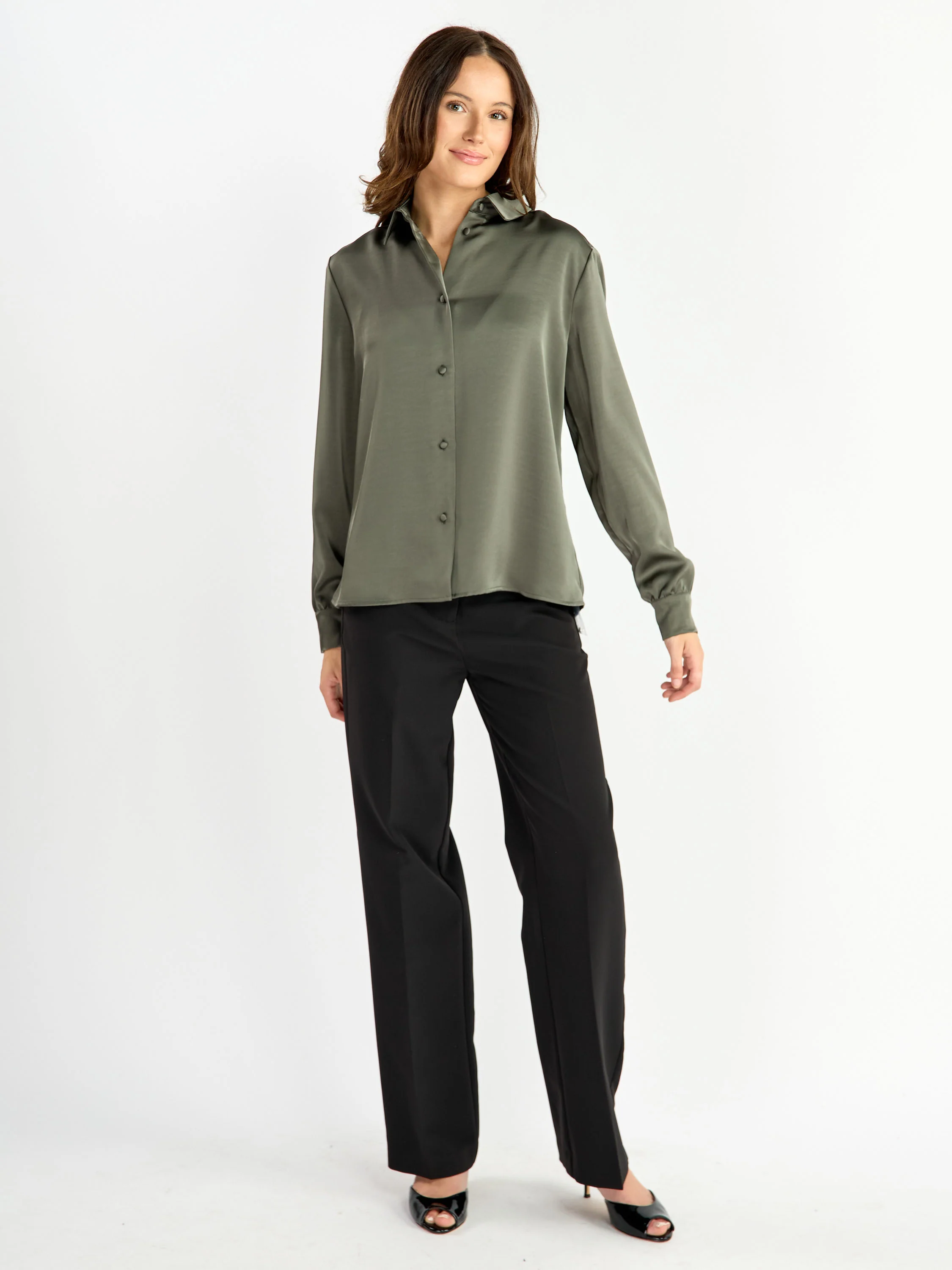 Whitty Long Sleeve Satin Blouse - Image 4
