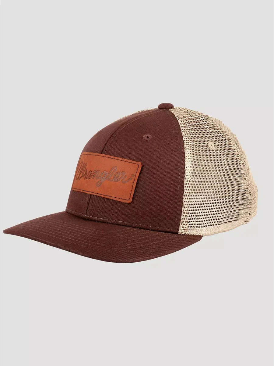 Wrangler Legend Leather Logo Patch Hat